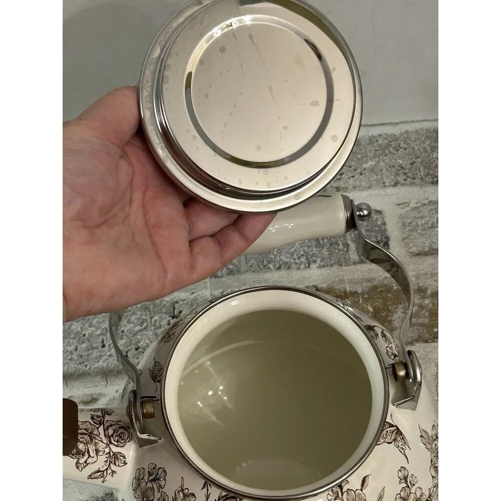 The Pioneer Woman Agatha 2QT Stainless Steel Whistling Tea Kettle Floral